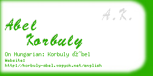 abel korbuly business card